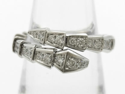 BVLGARI Serpenti Viper L Full Diamond WG Au750 7.0g Ring 
