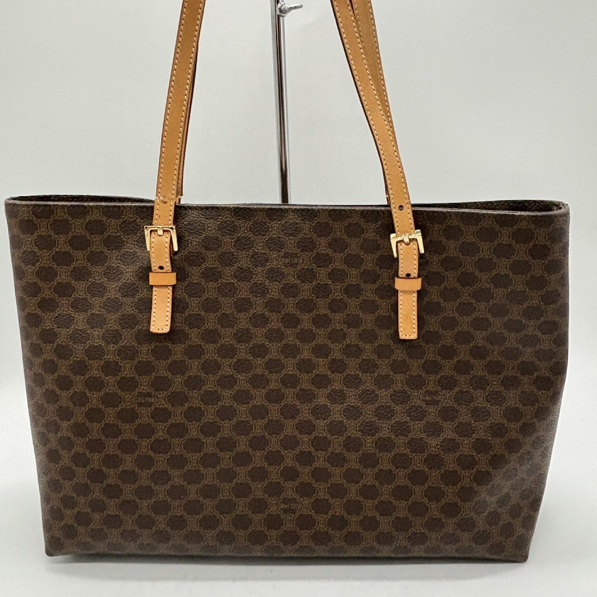 CELINE Macadam Tote Bag, Brown PVC Tote Bag