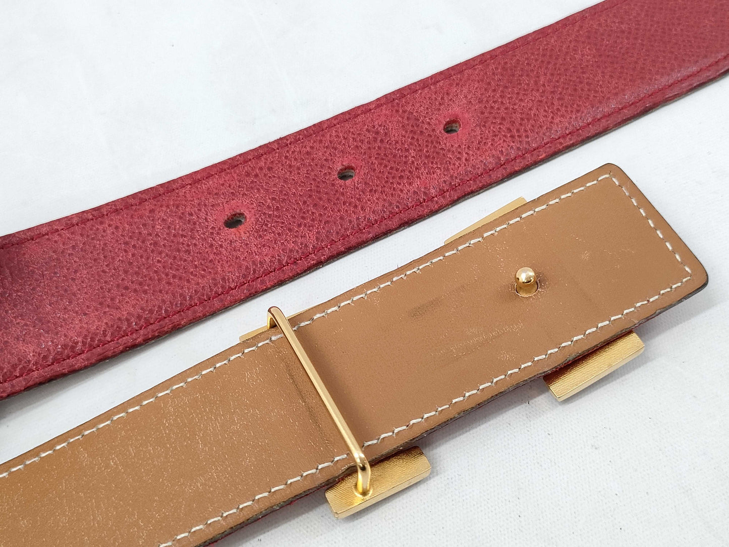 HERMES Constance Belt Red Belt