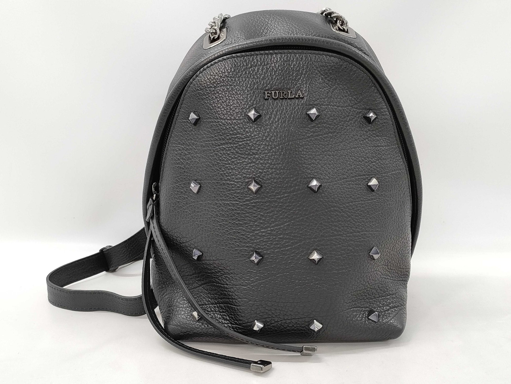 FURLA Mini Backpack with Studs, Black