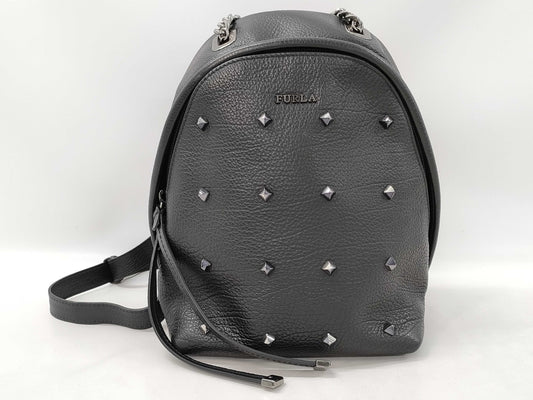 FURLA Mini Backpack with Studs, Black