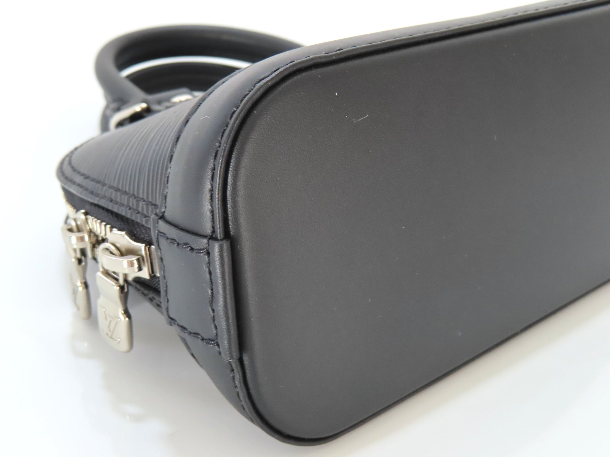 LOUIS VUITTON RFID Verified Epi Nano Alma Noir Handbag with Strap, Unused, Rank A, with IC Card