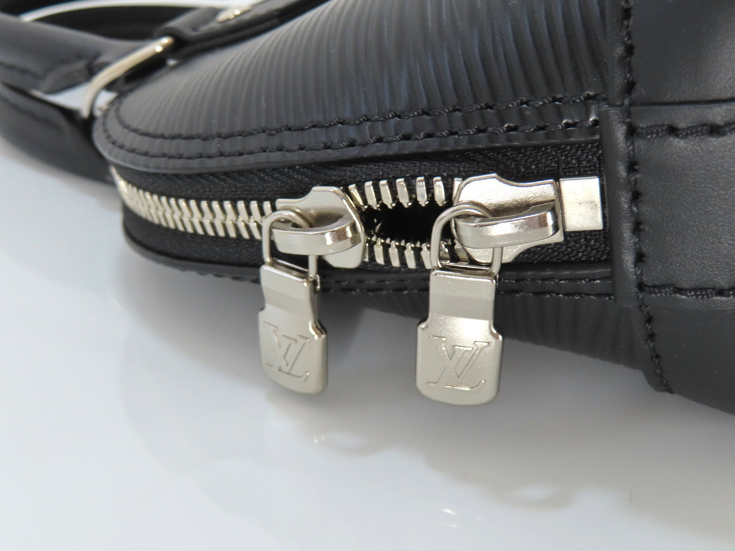 LOUIS VUITTON RFID Verified Epi Nano Alma Noir Handbag with Strap, Unused, Rank A, with IC Card