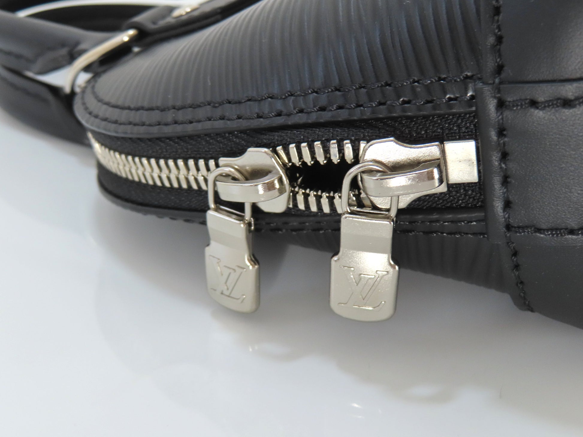 LOUIS VUITTON RFID Verified Epi Nano Alma Noir Handbag with Strap, Unused, Rank A, with IC Card