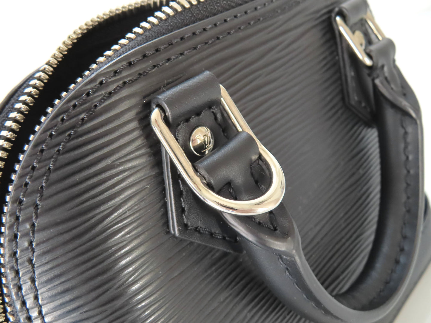 LOUIS VUITTON RFID Verified Epi Nano Alma Noir Handbag with Strap, Unused, Rank A, with IC Card