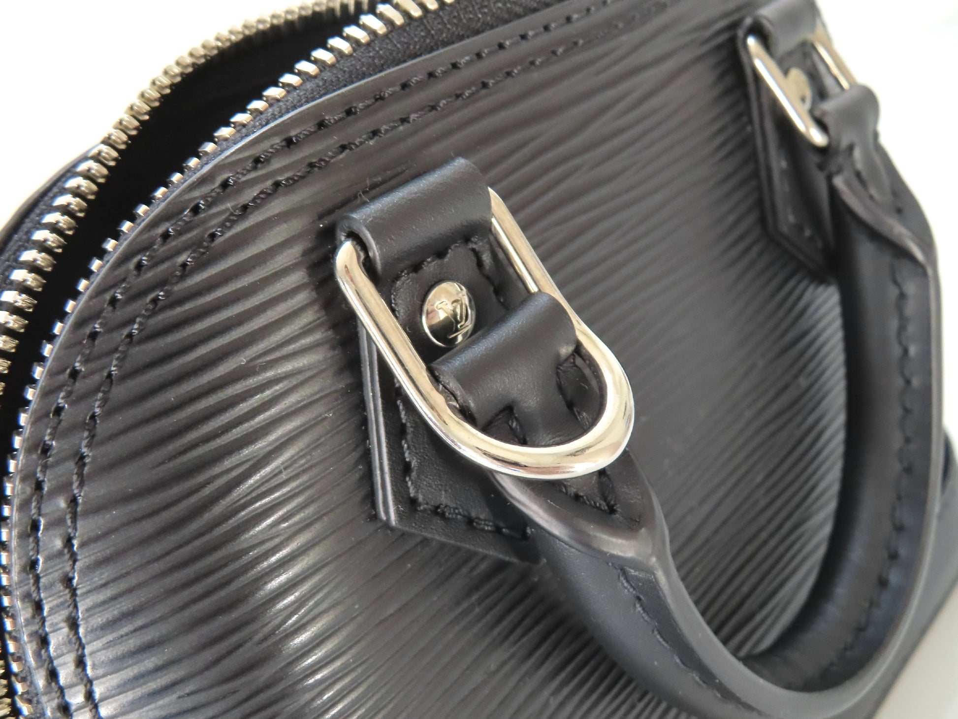 LOUIS VUITTON RFID Verified Epi Nano Alma Noir Handbag with Strap, Unused, Rank A, with IC Card