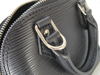 LOUIS VUITTON RFID Verified Epi Nano Alma Noir Handbag with Strap, Unused, Rank A, with IC Card