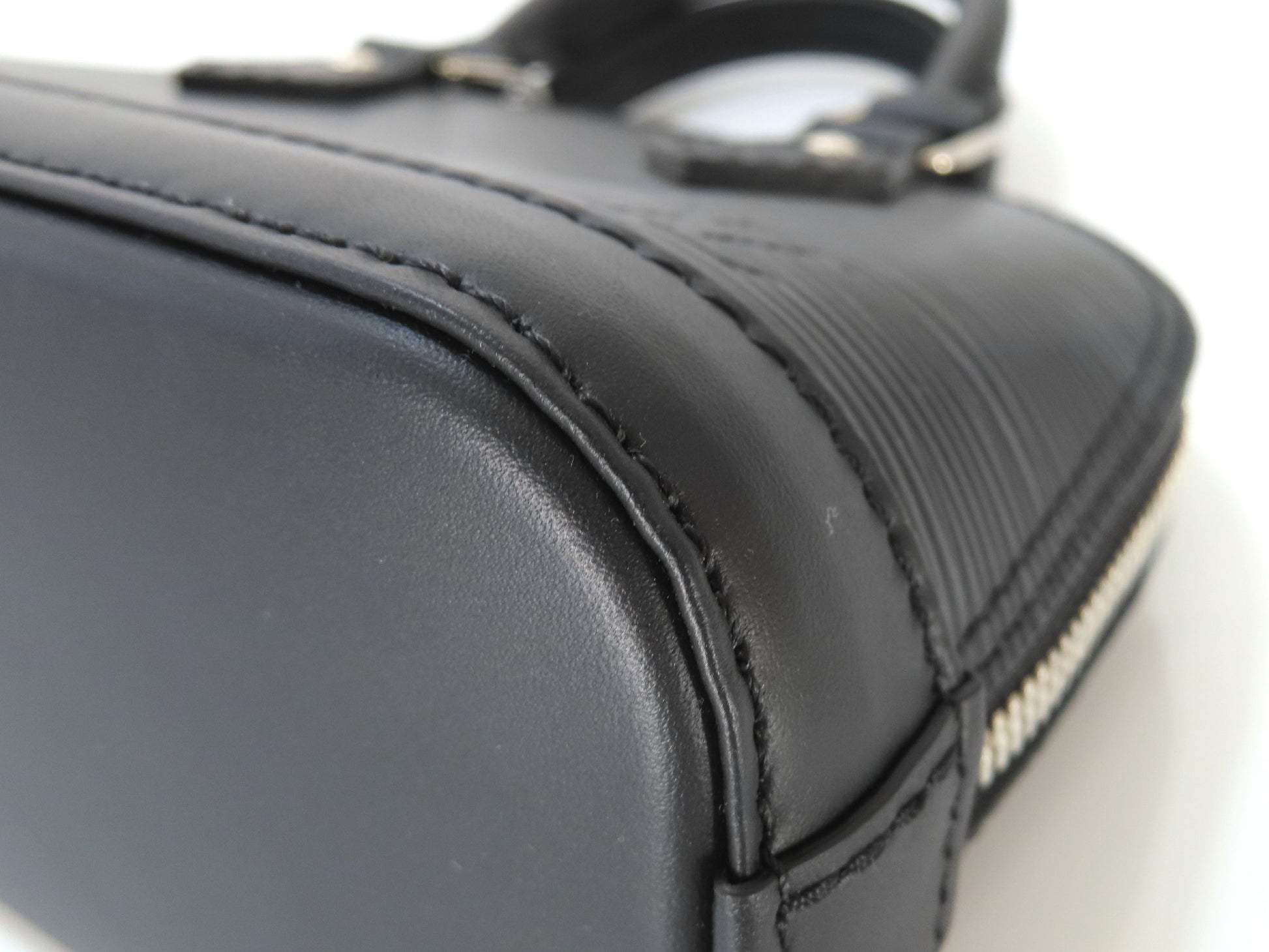 LOUIS VUITTON RFID Verified Epi Nano Alma Noir Handbag with Strap, Unused, Rank A, with IC Card