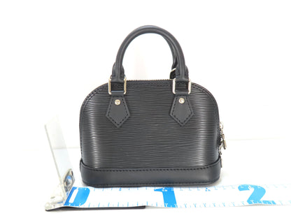 LOUIS VUITTON RFID Verified Epi Nano Alma Noir Handbag with Strap, Unused, Rank A, with IC Card