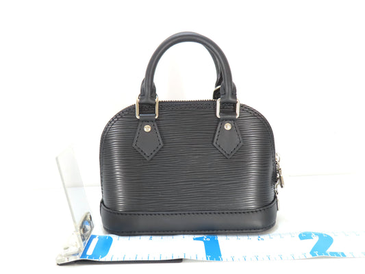 LOUIS VUITTON RFID Verified Epi Nano Alma Noir Handbag with Strap, Unused, Rank A, with IC Card