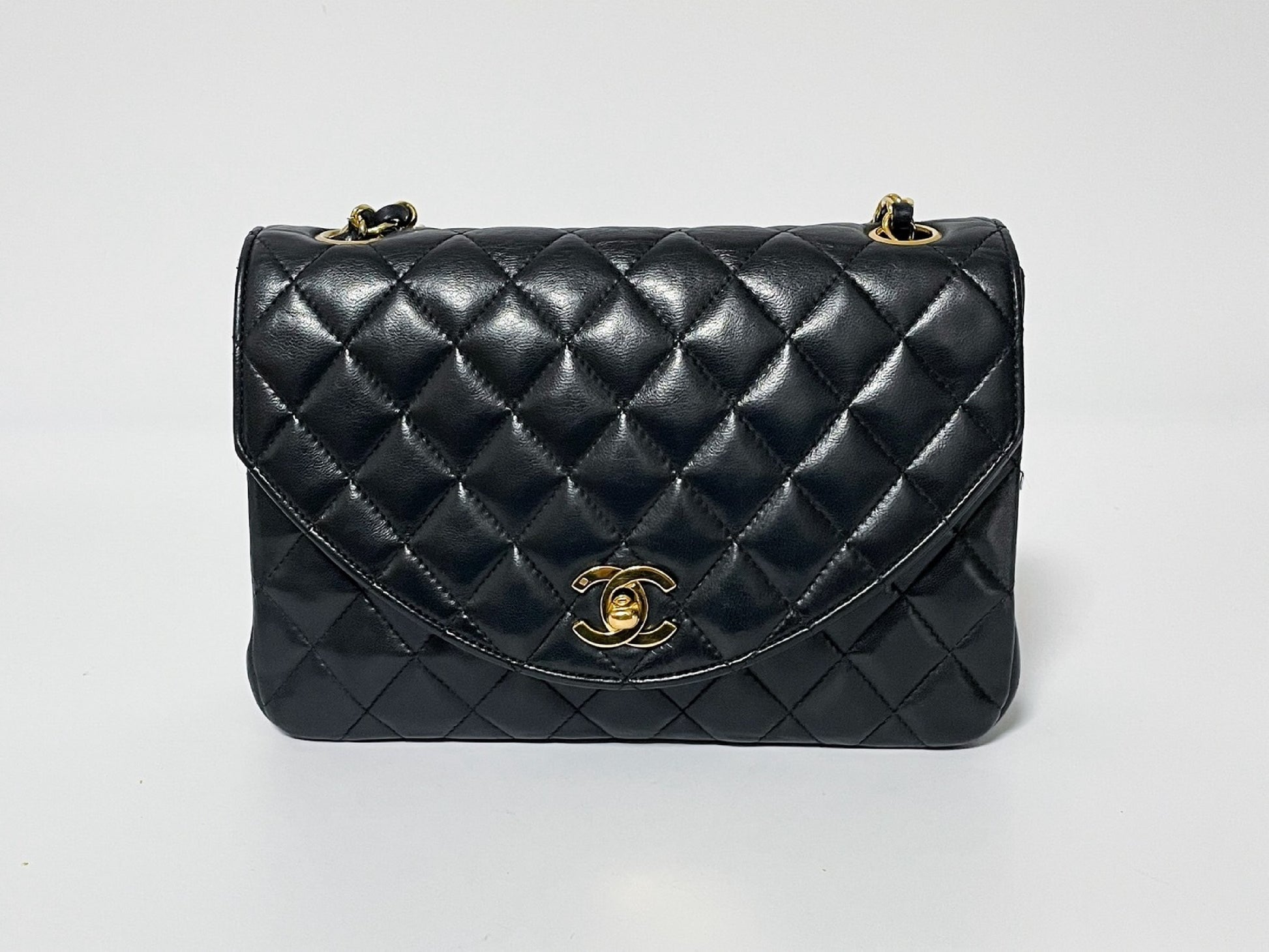CHANEL Half Moon Matelasse Lambskin Shoulder Bag with Seal