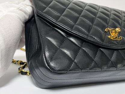 CHANEL Half Moon Matelasse Lambskin Shoulder Bag with Seal