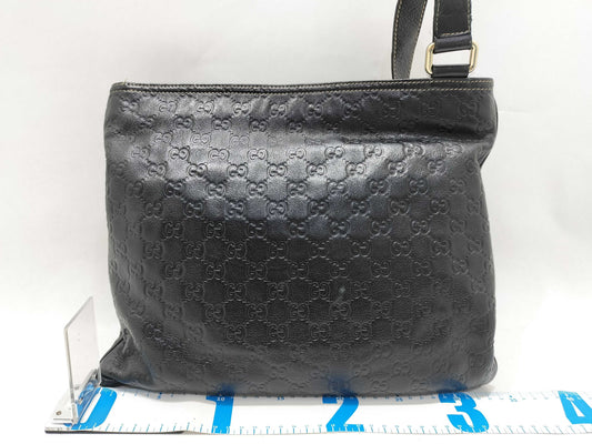 GUCCI Guccissima 201446 Shima Shoulder Bag Sacoche Black Shoulder Bag