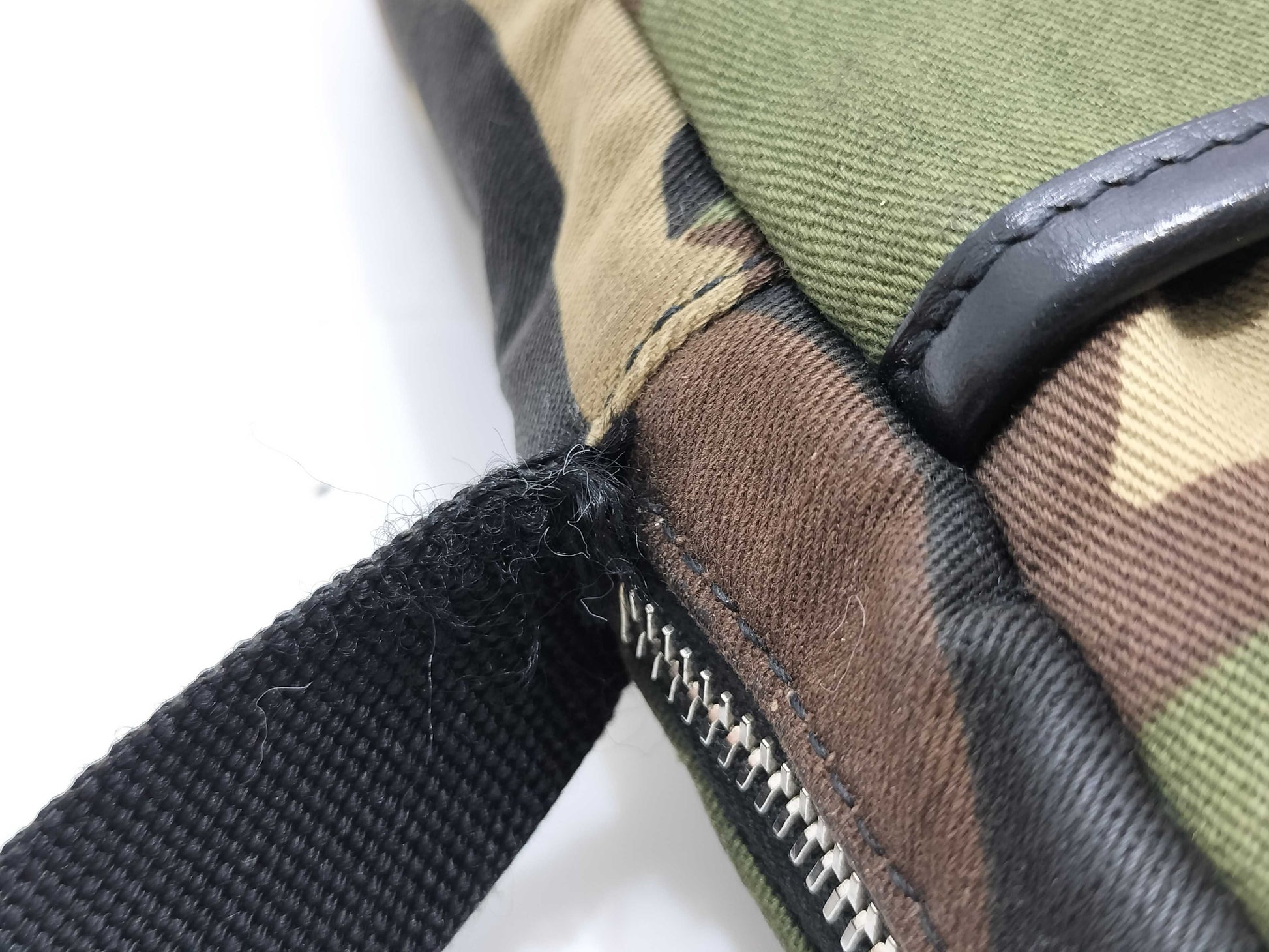 SAINT LAURENT 482777 Paris Rivington Shoulder Bag, Camouflage Canvas, Khaki