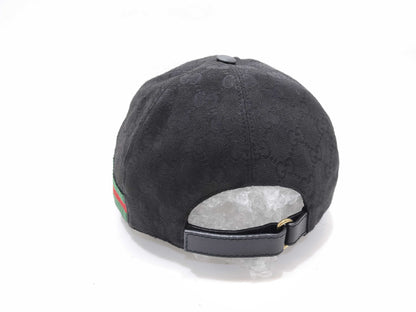 GUCCI GG Canvas Cap with Side Shelly, Black Other Apparel