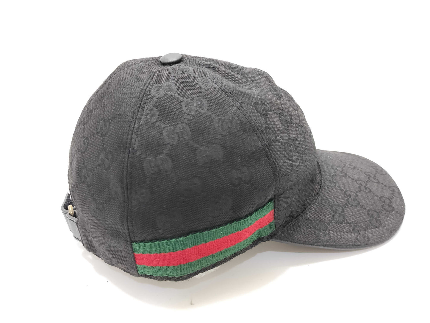 GUCCI GG Canvas Cap with Side Shelly, Black Other Apparel