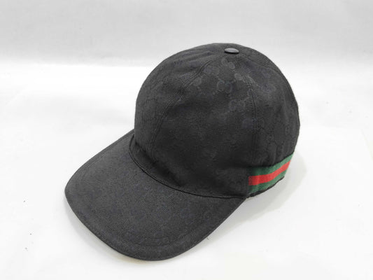 GUCCI GG Canvas Cap with Side Shelly, Black Other Apparel