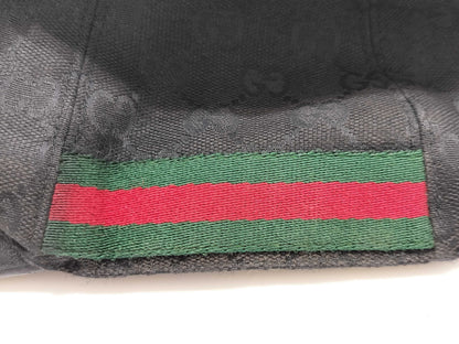 GUCCI GG Canvas Cap with Side Shelly, Black Other Apparel