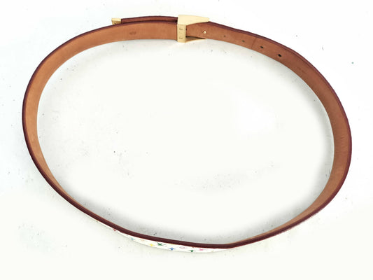 LOUIS VUITTON LB1004 Monogram Multicolore Monogram Multi Santur Belt White Belt