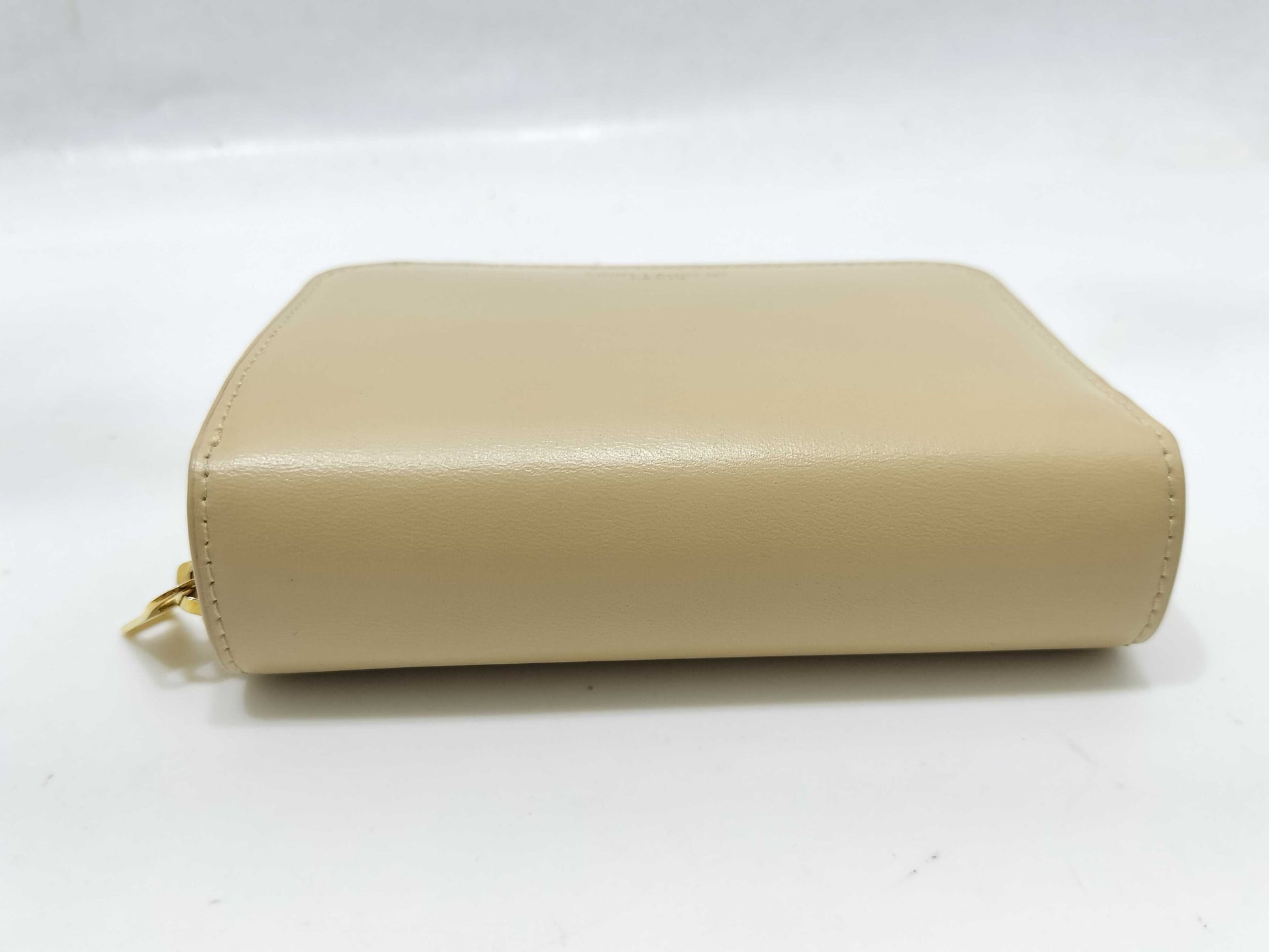 Yves Saint Laurent Paris Logo Bifold Wallet in Beige Leather
