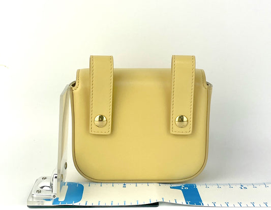 CELINE Claude Triomphe Leather Pastel Yellow Waist Bag