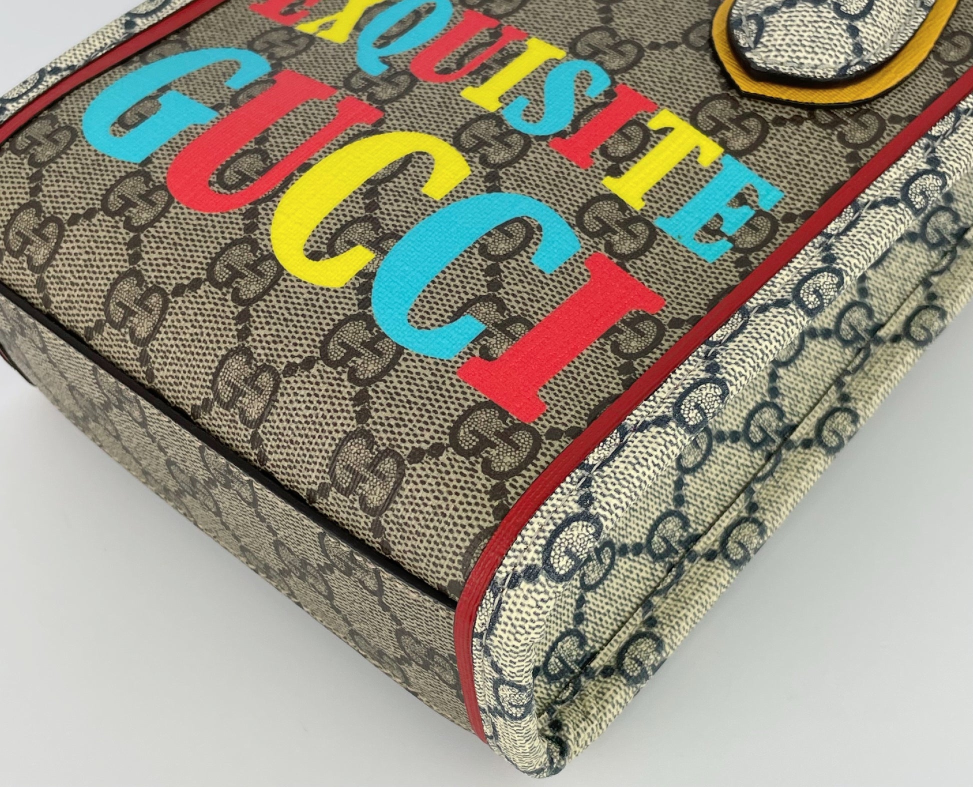 GUCCI GG Supreme PVC and Leather 2-Way Shoulder Bag, Multicolor, 699406