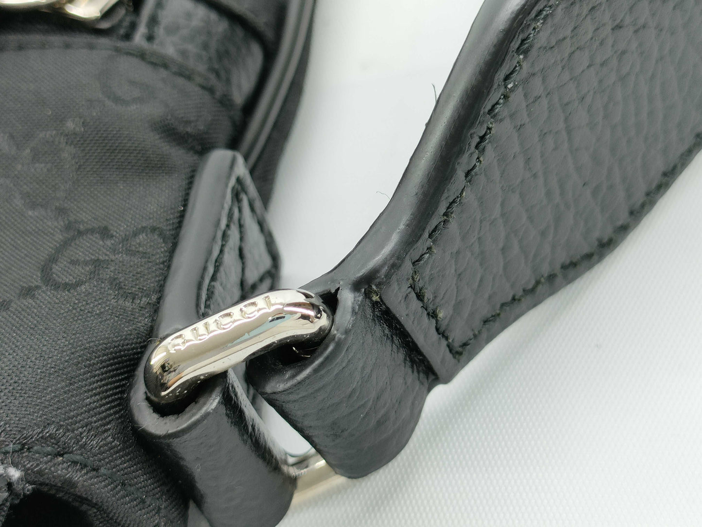GUCCI GG Nylon/Leather Shoulder Bag 449183