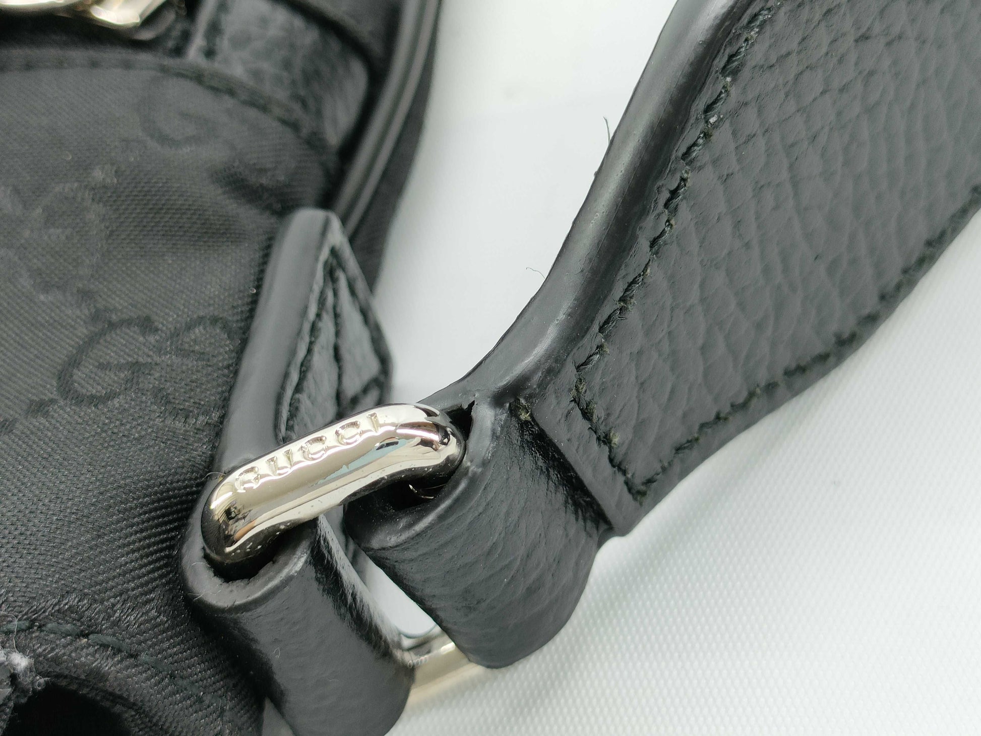 GUCCI GG Nylon/Leather Shoulder Bag 449183