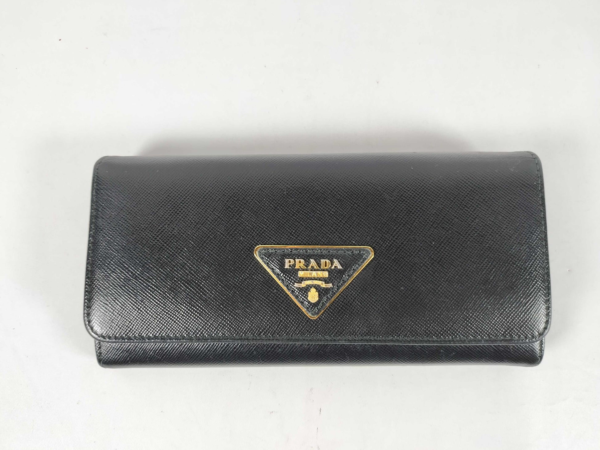 PRADA PRADA Saffiano Triangle Long Wallet Wallet