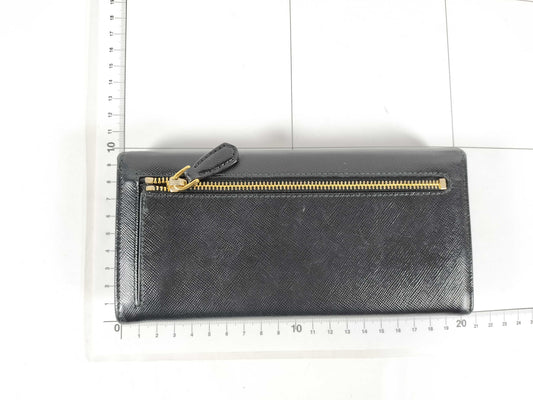 PRADA PRADA Saffiano Triangle Long Wallet Wallet