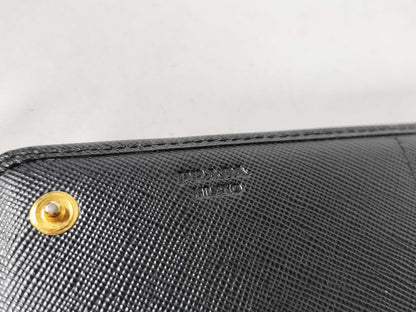 PRADA PRADA Saffiano Triangle Long Wallet Wallet