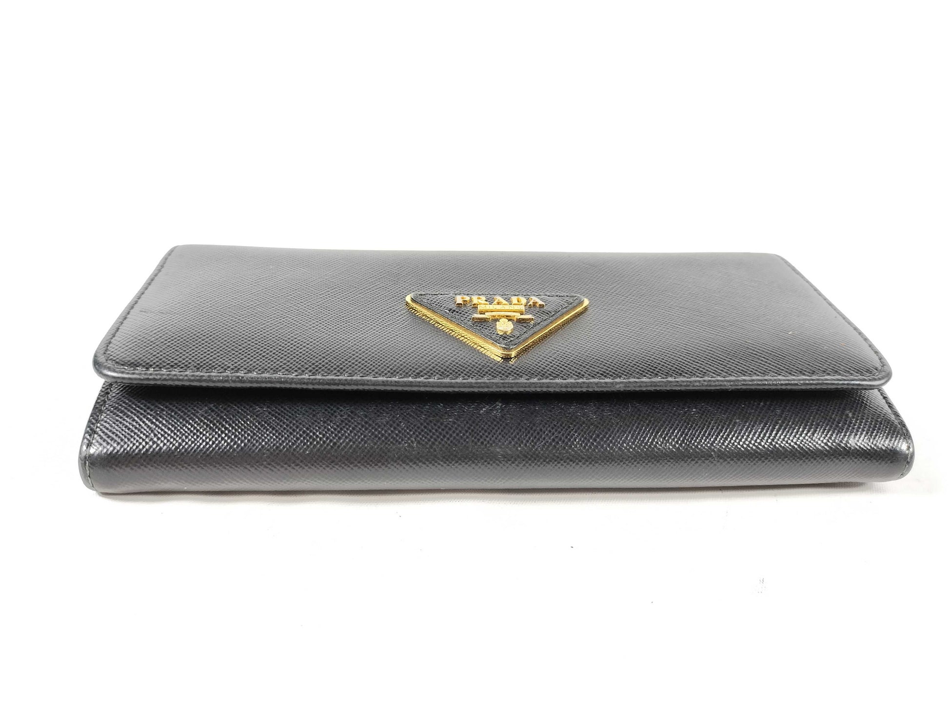 PRADA PRADA Saffiano Triangle Long Wallet Wallet
