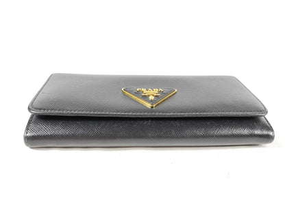 PRADA PRADA Saffiano Triangle Long Wallet Wallet