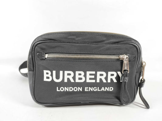 BURBERRY Burberry Nylon Waist Pouch Black Waist Bag 