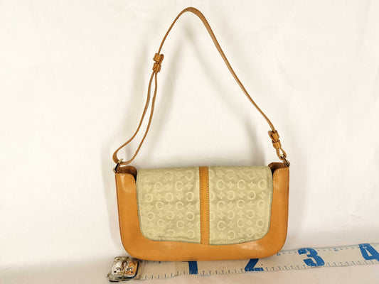 CELINE C Macadam Suede Shoulder Bag