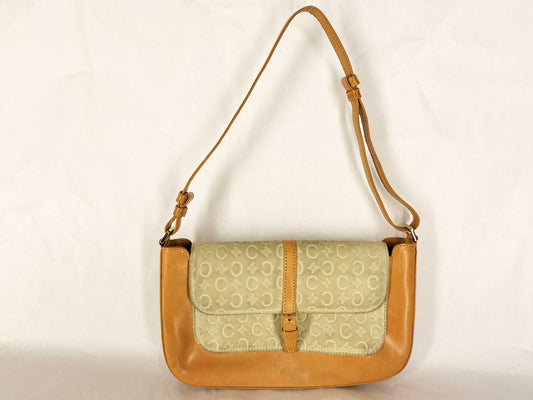CELINE C Macadam Suede Shoulder Bag