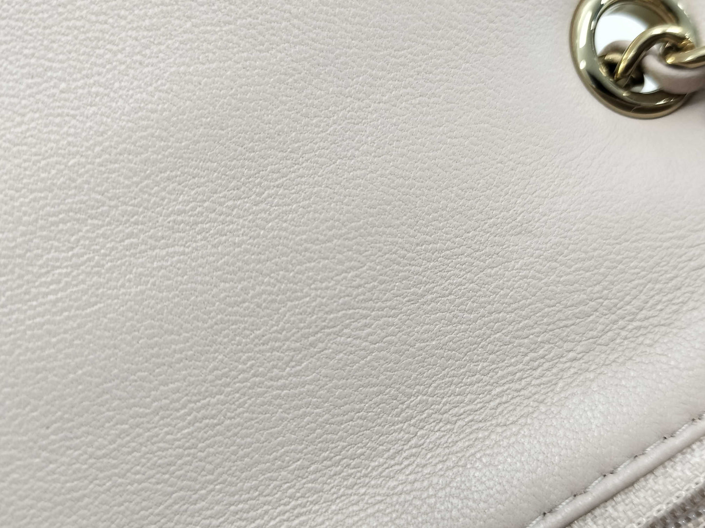 CHANEL Mini Matelasse 18 Shoulder Bag, Beige Lambskin with Champagne Gold Hardware, P64HJ013