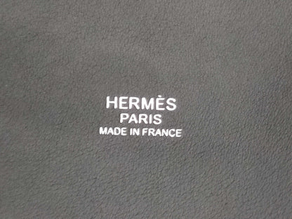 HERMES Picotin Lock 18 PM Go Team Vert Foncé Handbag with Silver Hardware and Stamped Silver.