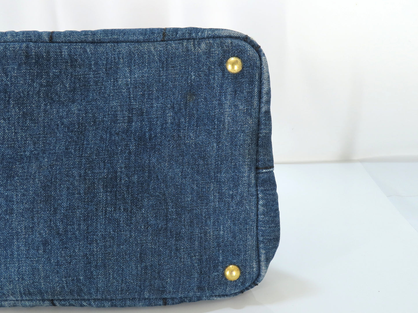 PRADA Prada Denim Canapa Tote Bag Handbag