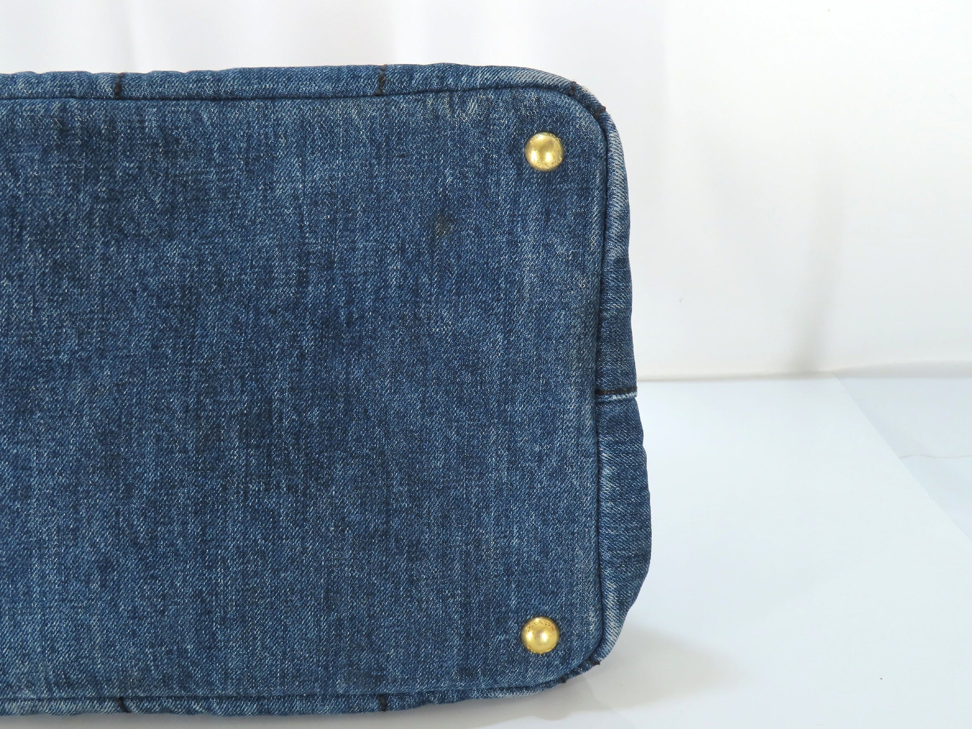 PRADA Prada Denim Canapa Tote Bag Handbag