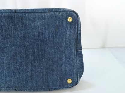 PRADA Prada Denim Canapa Tote Bag Handbag