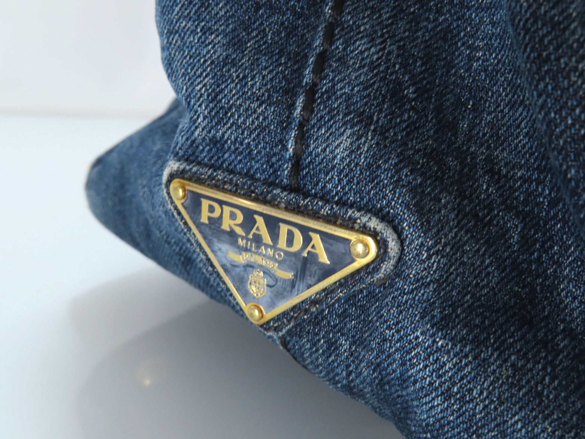 PRADA Prada Denim Canapa Tote Bag Handbag