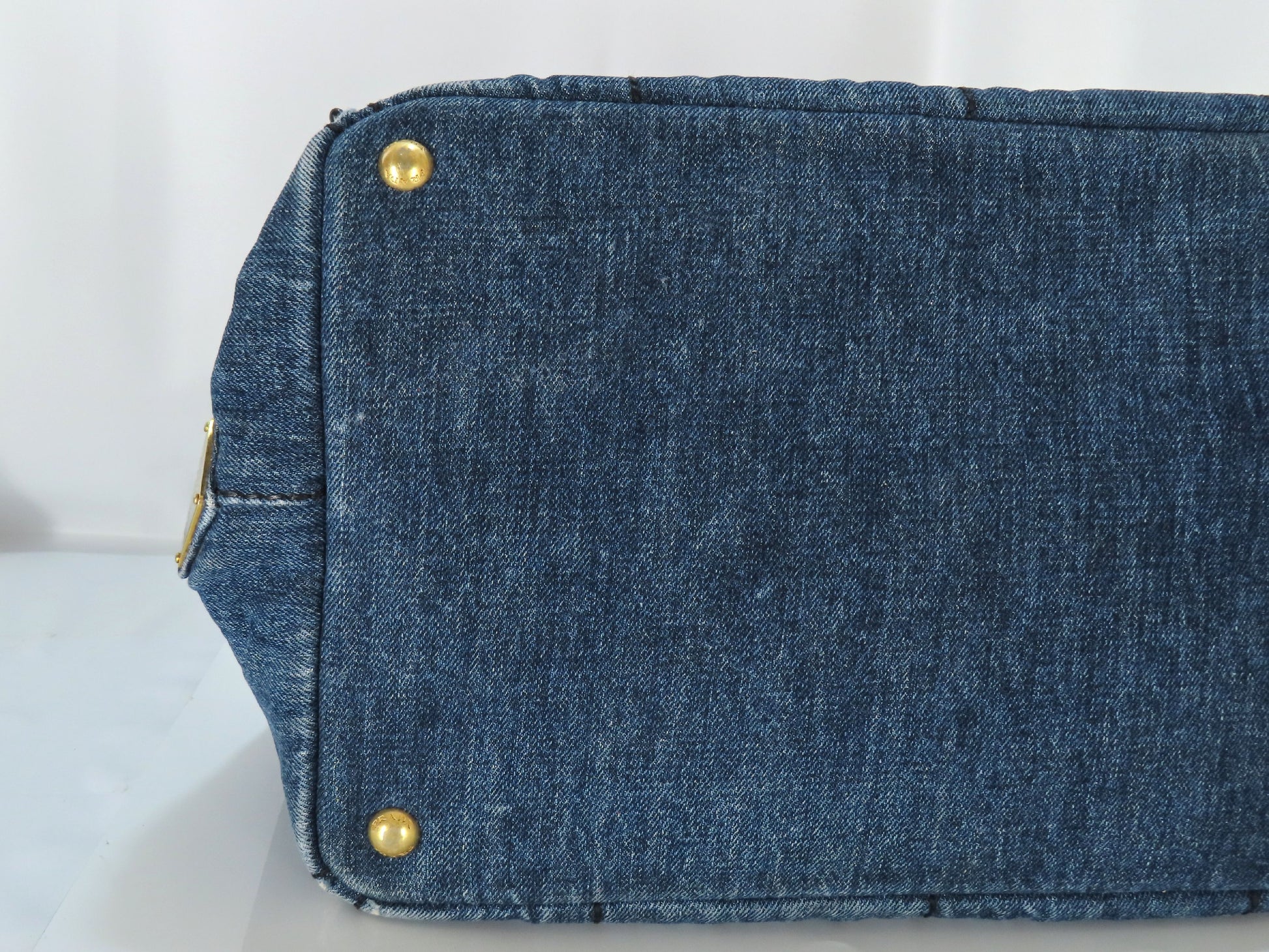 PRADA Prada Denim Canapa Tote Bag Handbag