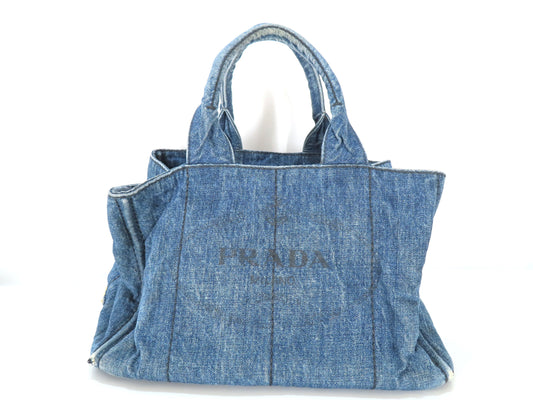 PRADA Prada Denim Canapa Tote Bag Handbag