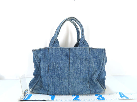 PRADA Prada Denim Canapa Tote Bag Handbag
