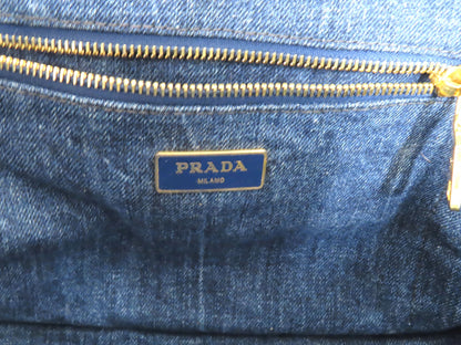 PRADA Prada Denim Canapa Tote Bag Handbag