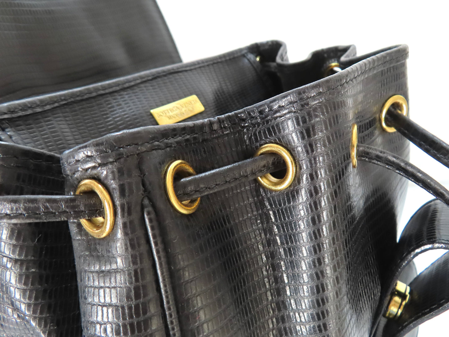 BOTTEGA VENETA Bottega Veneta Leather Lizard Embossed Backpack Bag