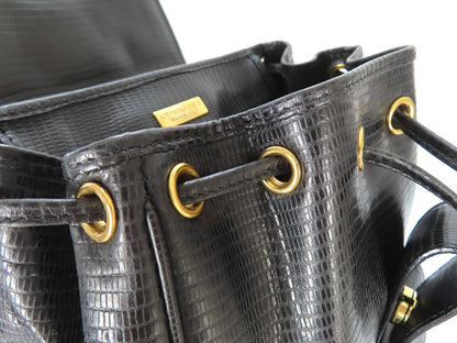 BOTTEGA VENETA Bottega Veneta Leather Lizard Embossed Backpack Bag