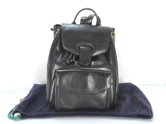 BOTTEGA VENETA Bottega Veneta Leather Lizard Embossed Backpack Bag