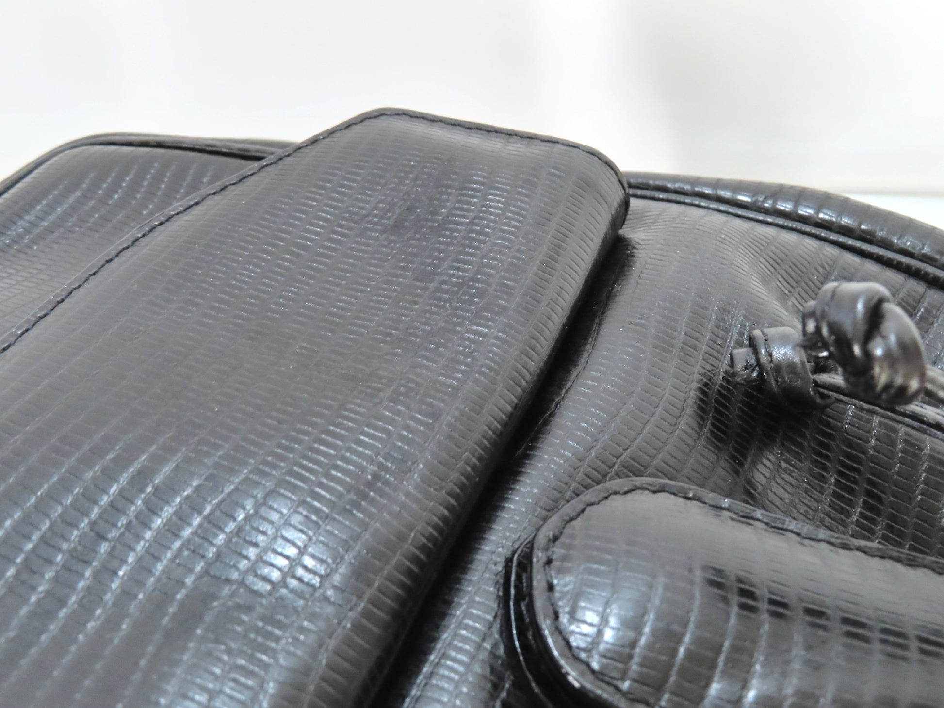 BOTTEGA VENETA Bottega Veneta Leather Lizard Embossed Backpack Bag